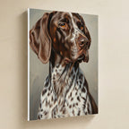 German Shorthaired Pointer Oil Portrait canvas print by Tritan, angled view