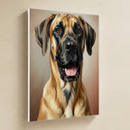 Great Dane Oil Portrait canvas print by Tritan, angled view