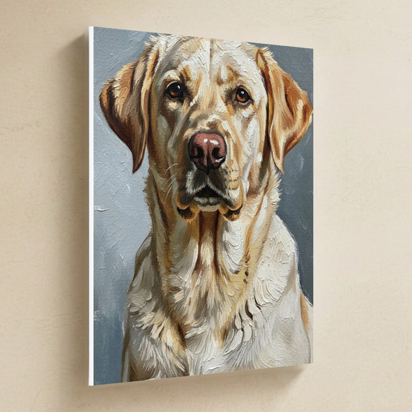 Labrador Retriever Oil Portrait Canvas Wall Art, Classic Dog Portrait, Labrador Retriever Lover Gift, Stretched Canvas