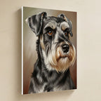 Miniature Schnauzer Oil Portrait canvas print by Tritan, angled view