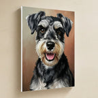 Miniature Schnauzer Oil Portrait canvas print by Tritan, angled view