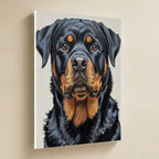 Rottweiler Oil Portrait canvas print by Tritan, angled view