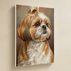 Shih Tzu Oil Portrait canvas print by Tritan, angled view