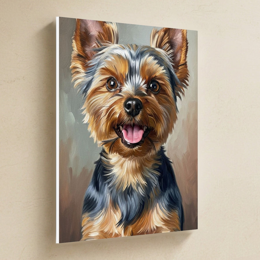 Yorkshire Terrier Oil Portrait canvas print by Tritan, angled view