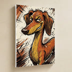 Dachshund Comic Pop Art canvas print by Tritan, angled view
