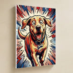 Labrador Retriever Comic Pop Art canvas print by Tritan, angled view