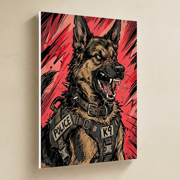 German Shepherd Comic Pop Canvas Wall Art, Bold Dog Print, German Shepherd Lover Gift, Stretched Canvas