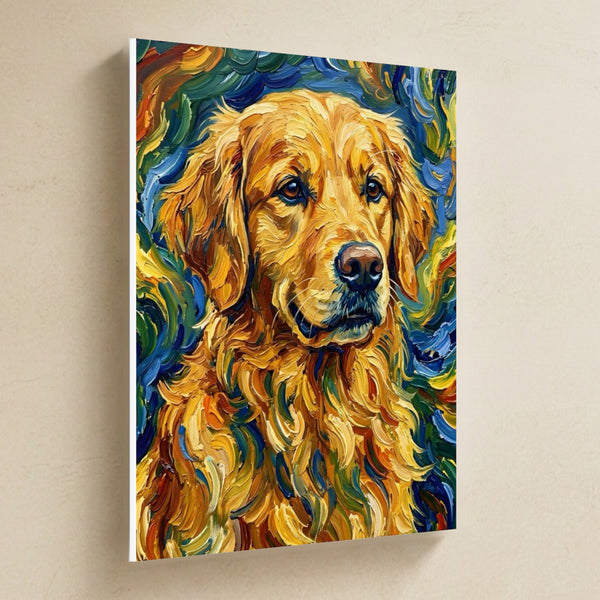 Golden Retriever Post-Impressionist canvas print by Tritan, angled view