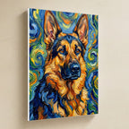 German Shepherd Post-Impressionist canvas print by Tritan, angled view