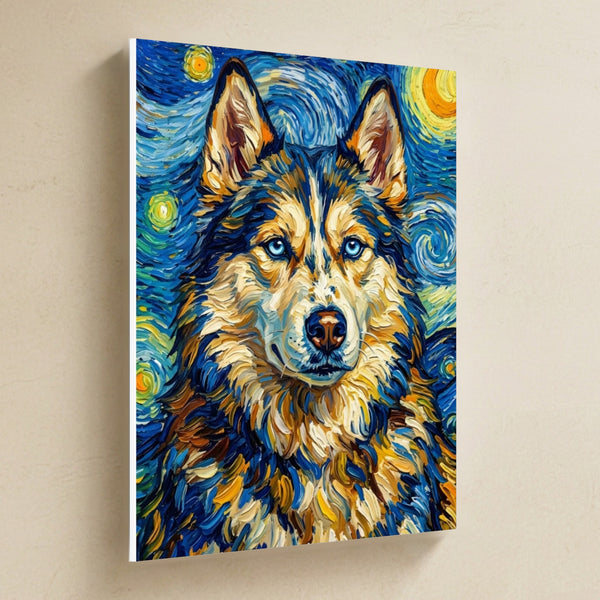 Siberian Husky Post-Impressionist canvas print by Tritan, angled view