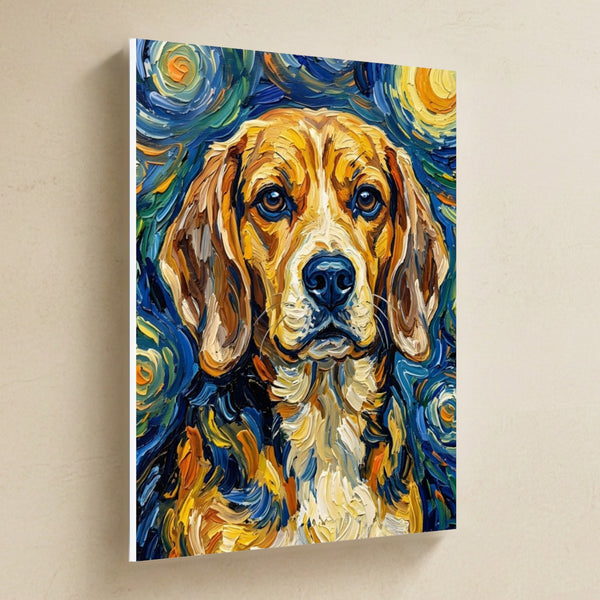 Beagle Post-Impressionist canvas print by Tritan, angled view