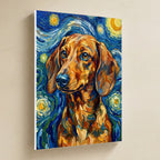 Dachshund Post-Impressionist canvas print by Tritan, angled view