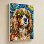 Cavalier King Charles Spaniel Post-Impressionist canvas print by Tritan, angled view