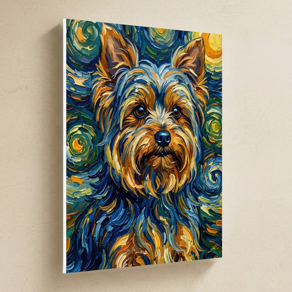 Yorkshire Terrier Post-Impressionist Canvas Wall Art, Painterly Dog Art, Yorkshire Terrier Lover Gift, Stretched Canvas