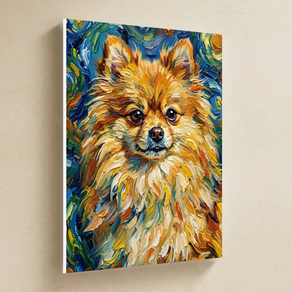 Pomeranian Post-Impressionist Canvas Wall Art, Painterly Dog Art, Pomeranian Lover Gift, Stretched Canvas