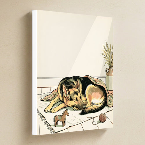 Gallery-wrapped canvas side profile showing the 0.75 inch depth
