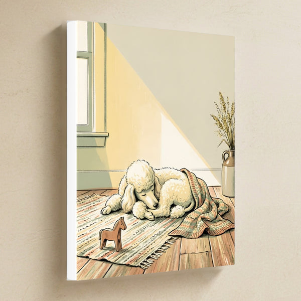 Poodle Nursery Storybook Canvas Wall Art, Storybook Dog Art, Poodle Lover Gift, Stretched Canvas