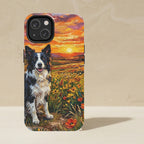 Border Collie Acrylic tough phone case by Tritan, angled view