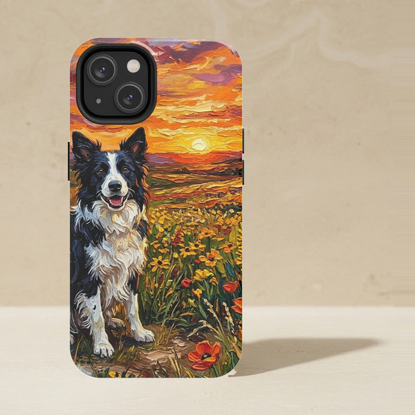 Border Collie Acrylic Phone Case, Colorful Dog Art, Border Collie Lover Gift, Tough Case for iPhone and Samsung