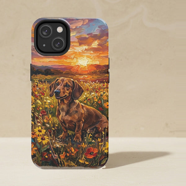 Dachshund Acrylic Phone Case, Colorful Dog Art, Dachshund Lover Gift, Tough Case for iPhone and Samsung