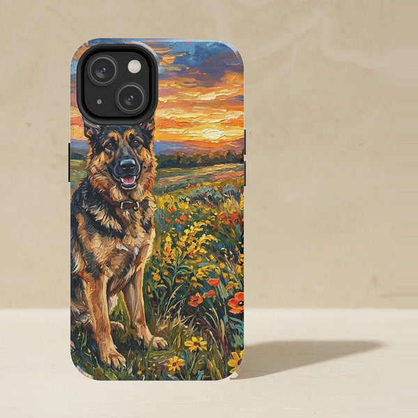 German Shepherd Acrylic Phone Case, Colorful Dog Art, German Shepherd Lover Gift, Tough Case for iPhone and Samsung