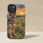 German Shepherd Acrylic tough phone case by Tritan, angled view