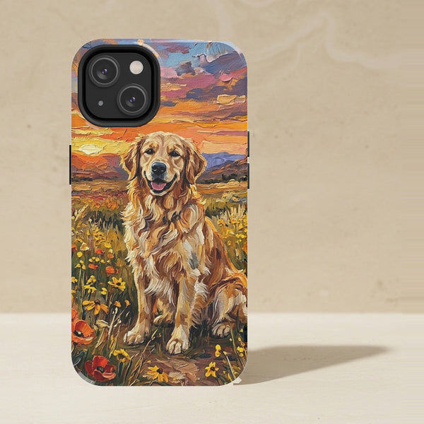 Golden Retriever Acrylic Phone Case, Colorful Dog Art, Golden Retriever Lover Gift, Tough Case for iPhone and Samsung