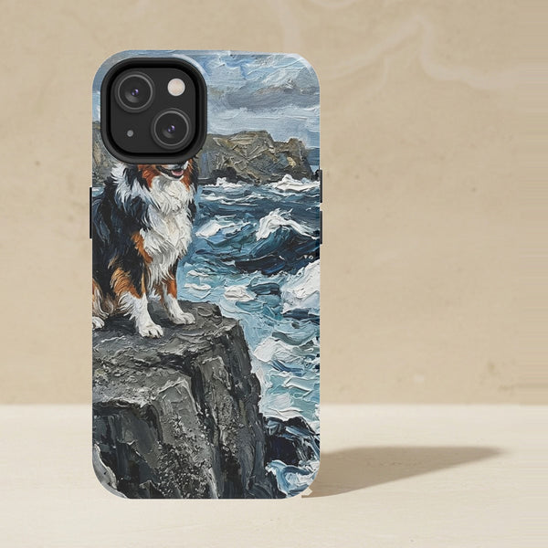 Australian Shepherd Acrylic Phone Case, Colorful Dog Art, Australian Shepherd Lover Gift, Tough Case for iPhone and Samsung