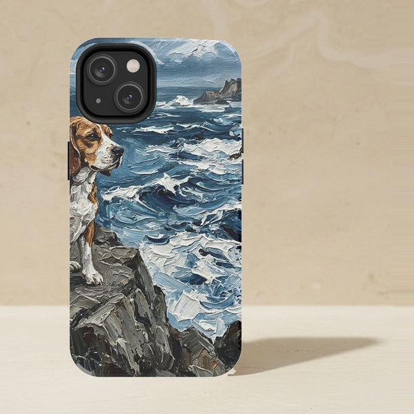 Beagle Acrylic Phone Case, Colorful Dog Art, Beagle Lover Gift, Tough Case for iPhone and Samsung
