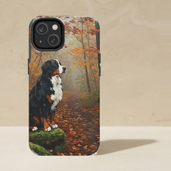 Bernese Mountain Dog Acrylic Phone Case, Colorful Dog Art, Bernese Mountain Dog Lover Gift, Tough Case for iPhone and Samsung