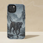 Cane Corso Japanese Print phone and sticker gift set: dual-layer iPhone 15 Pro tough case and 3x3 vinyl sticker