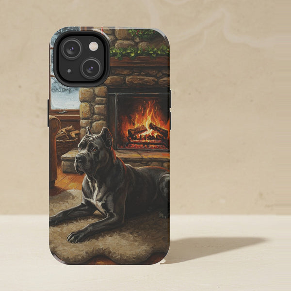 Acrylic Gallery Print Cane Corso - Winter Hearth | Tough Phone Case