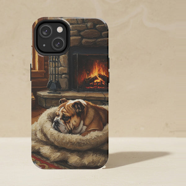 English Bulldog Acrylic Phone Case, Colorful Dog Art, English Bulldog Lover Gift, Tough Case for iPhone and Samsung