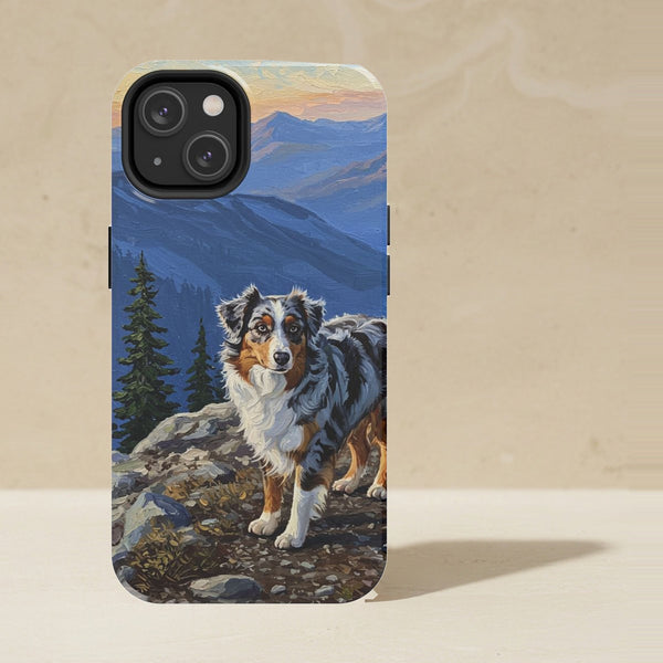 Australian Shepherd Acrylic Phone Case, Colorful Dog Art, Australian Shepherd Lover Gift, Tough Case for iPhone and Samsung