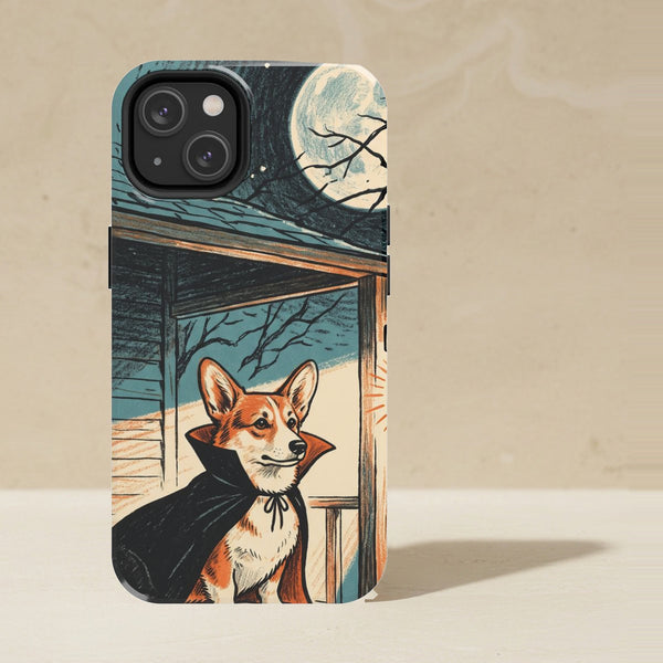 Pembroke Welsh Corgi Halloween Phone Case, Spooky Season Dog Art, Pembroke Welsh Corgi Lover Gift, Tough Case for iPhone and Samsung