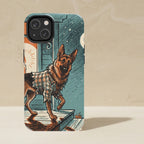 German Shepherd Halloween tough phone case by Tritan, angled view
