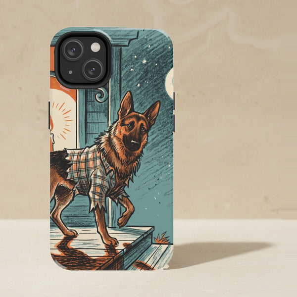 German Shepherd Halloween Phone Case, Spooky Season Dog Art, German Shepherd Lover Gift, Tough Case for iPhone and Samsung