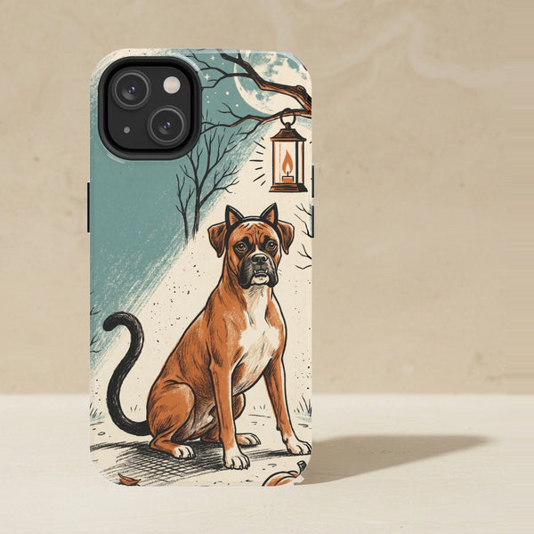 Boxer Halloween tough phone case by Tritan, angled view