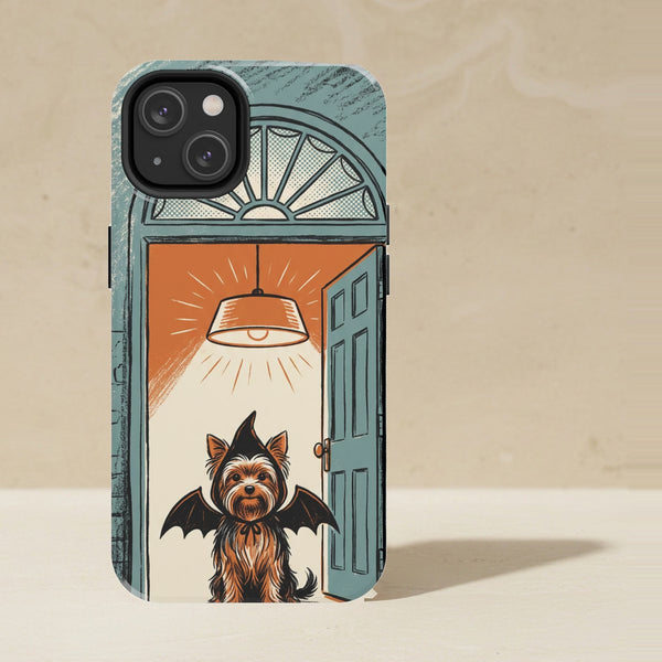 Yorkshire Terrier Halloween Phone Case, Spooky Season Dog Art, Yorkshire Terrier Lover Gift, Tough Case for iPhone and Samsung