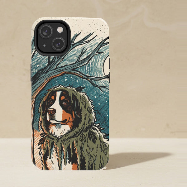 Bernese Mountain Dog Halloween Phone Case, Spooky Season Dog Art, Bernese Mountain Dog Lover Gift, Tough Case for iPhone and Samsung