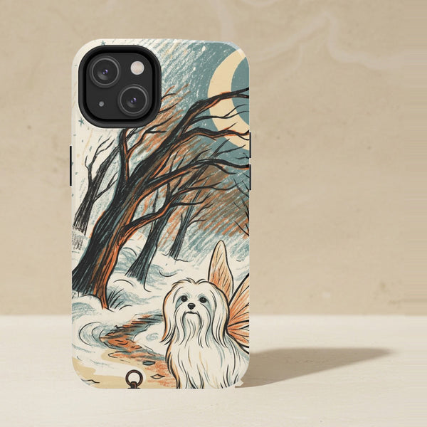 Maltese Halloween Phone Case, Spooky Season Dog Art, Maltese Lover Gift, Tough Case for iPhone and Samsung
