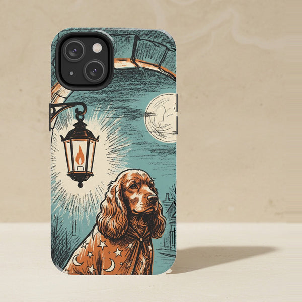 Cocker Spaniel Halloween tough phone case by Tritan, angled view