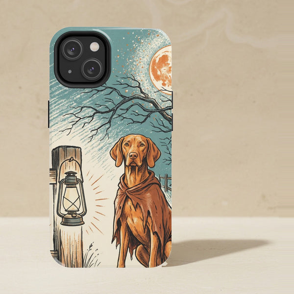 Vizsla Halloween Phone Case, Spooky Season Dog Art, Vizsla Lover Gift, Tough Case for iPhone and Samsung