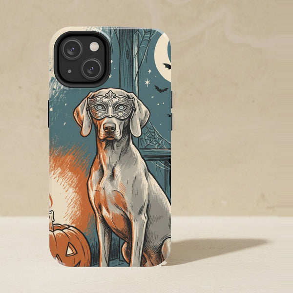 Weimaraner Halloween Phone Case, Spooky Season Dog Art, Weimaraner Lover Gift, Tough Case for iPhone and Samsung