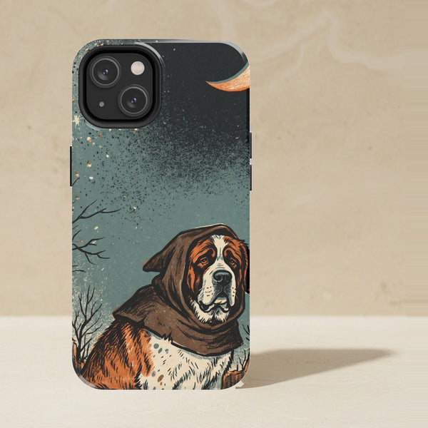 Saint Bernard Halloween Phone Case, Spooky Season Dog Art, Saint Bernard Lover Gift, Tough Case for iPhone and Samsung