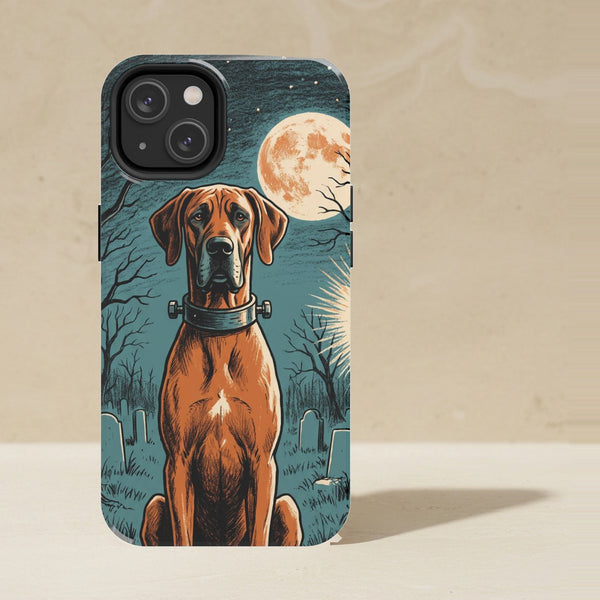 Great Dane Halloween tough phone case by Tritan, angled view