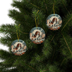 Cavalier King Charles Halloween Poster ceramic ornament by Tritan, set