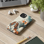 Cavalier King Charles Spaniel Halloween tough phone case by Tritan, on a desk