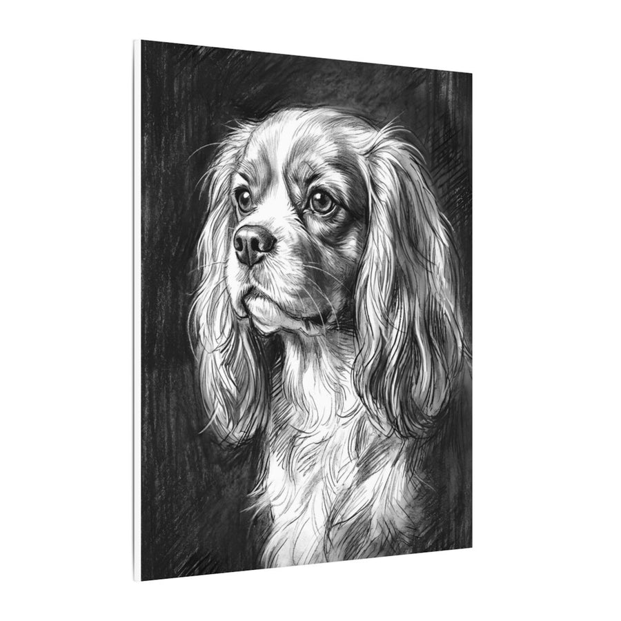 Cavalier King Charles Spaniel Charcoal canvas print by Tritan, side