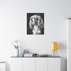 Cavalier King Charles Spaniel Charcoal canvas print by Tritan, desk wall